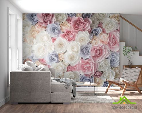 выбрать Фотообои 3D бумажные розы Фотообои, цвет: «горизонталная, горизонтальная» на стену
