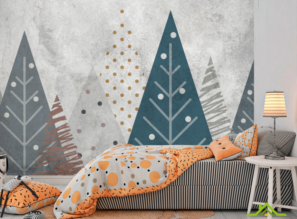 выбрать Фотошпалери Векторні ялинки Фотошпалери Little kids на стіну