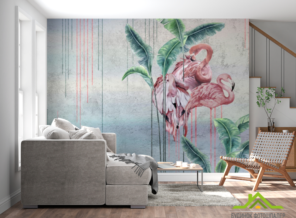 выбрать Шпалери Дизайнерські фламінго Каталог фотошпалер на стіну