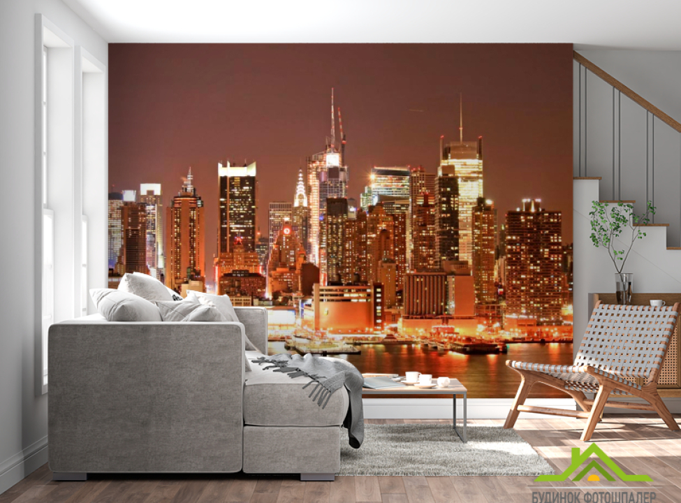 выбрать Фотообои Ночная набережная Фотообои Современный город на стену