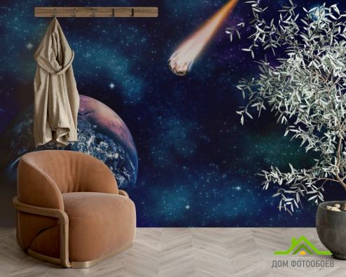 выбрать Фотошпалери Земля і комета Фотошпалери Фотошпалери Космос: малюнок  на стіну