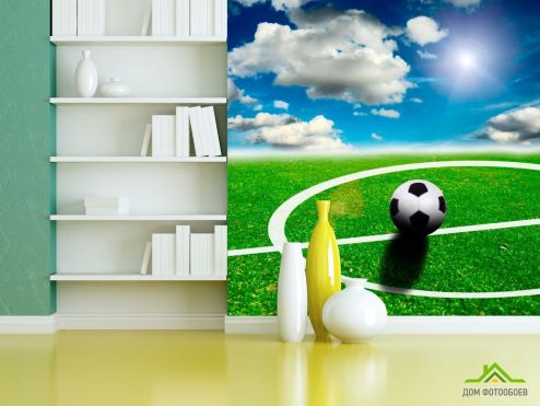 выбрать Фотообои Мяч на поле Фотообои Фотообои Спорт: фото, квадратная  на стену