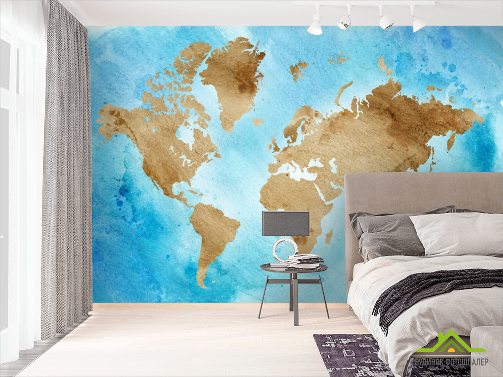 Фотошпалери акварельна карта