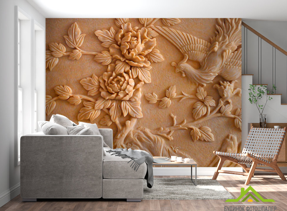 выбрать Фотообои Каменный узор на стене Фотообои 3Д на стену