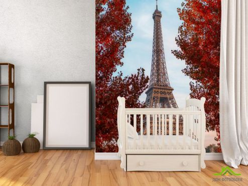 выбрать Фотошпалери червоні дерева в Парижі Фотошпалери Місто на стіну