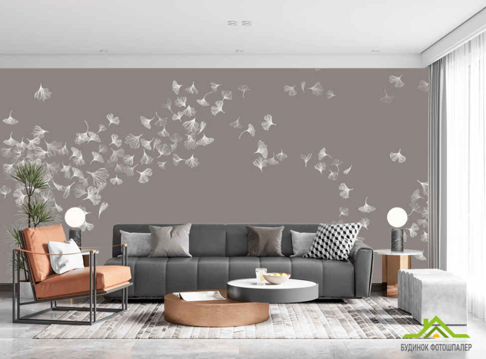 выбрать Фотошпалери летять листочки Каталог фотошпалер на стіну