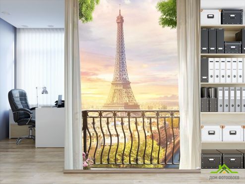 выбрать Фотообои вид на Эйфелеву башню с балкона Фотообои Париж на стену