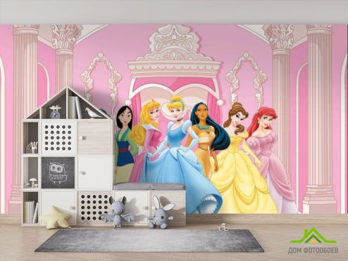 выбрать Фотообои Принцессы Фотообои Фотообои в детскую: горизонталная, горизонтальная, розовый ориентация на стену