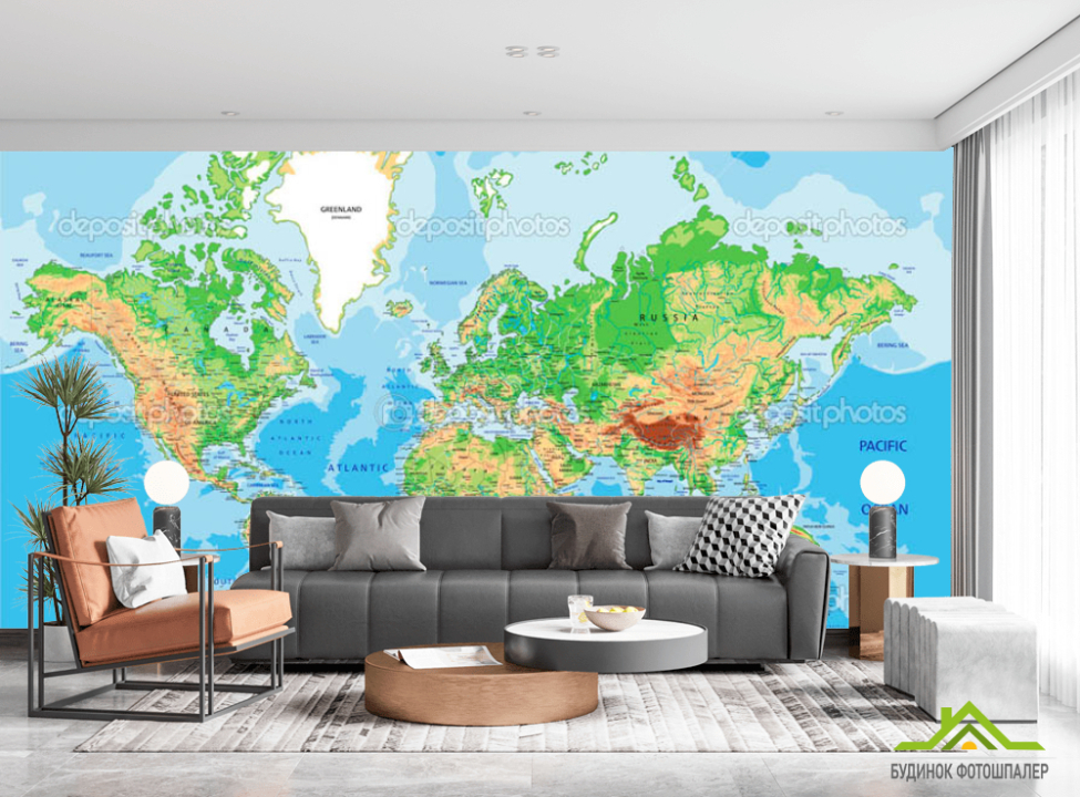 выбрать Фотошпалери Карта Фотошпалери Фотошпалери карта Світу: картинка на стіну