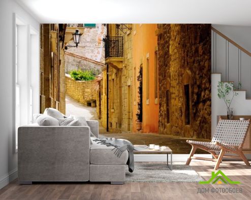 выбрать Фотообои Улочка в Сан-Марино Фотообои, цвет: «разноцветный, горизонталная, горизонтальная» на стену