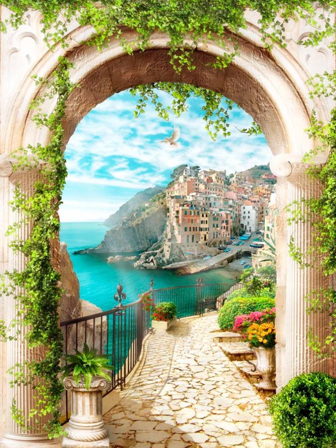 Фотообои Арка с видом на Италию