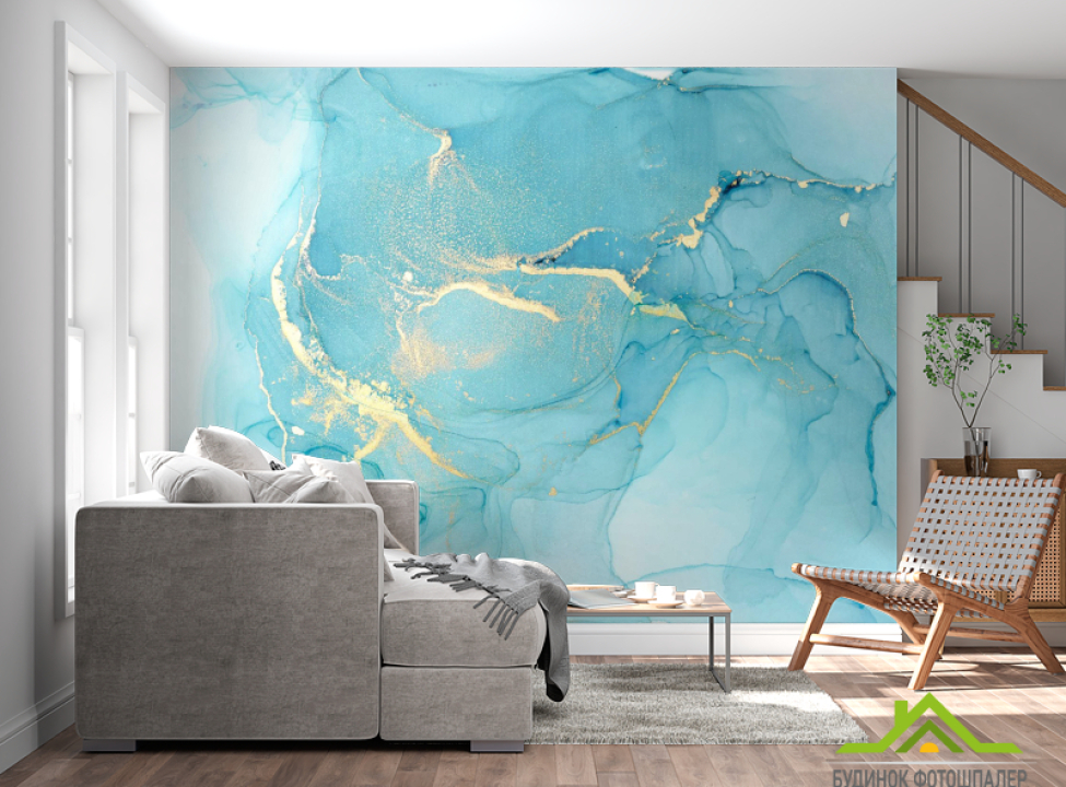 выбрать Фотообои Светло-голубой флюид Фотообои Fluid art на стену