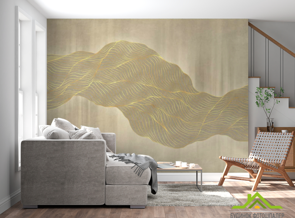 выбрать Фотошпалери абстрактні хвилі золоті Каталог фотошпалер на стіну