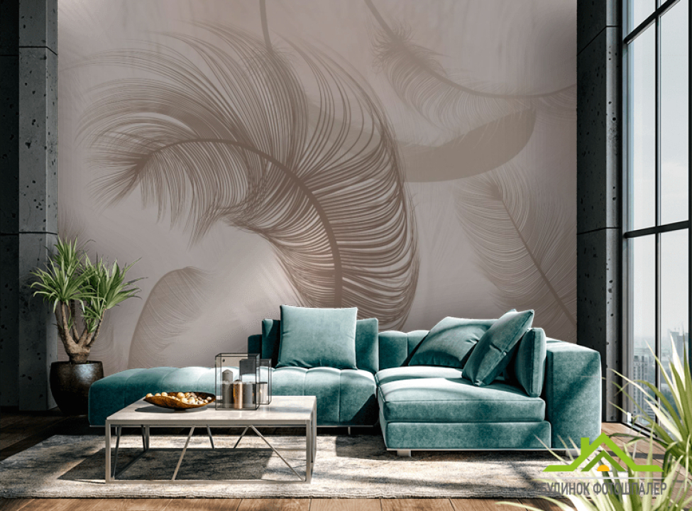 выбрать Фотошпалери коричневі пір'я Каталог фотошпалер на стіну