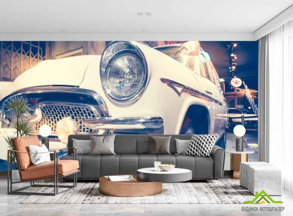 выбрать Фотошпалери біла машина Каталог фотошпалер на стіну