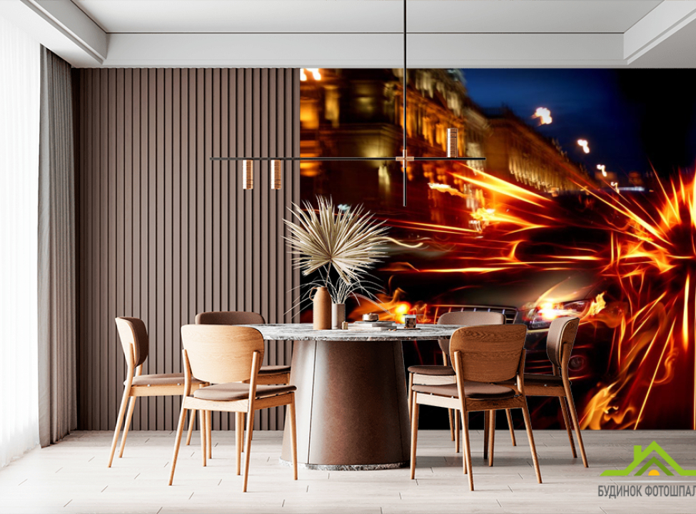 выбрать Фотообои Авто в огнях Каталог фотообоев на стену