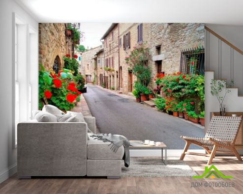 выбрать Фотообои Улочка в Асизи, Италия Фотообои Фотообои Старинные улицы: горизонталная, горизонтальная ориентация на стену