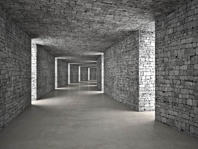 Фотообои Серый 3д тоннель