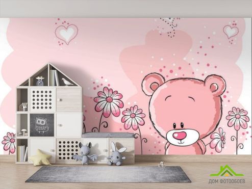 выбрать Фотошпалери Рожеві ведмедики Дитячі фотообої на стіну