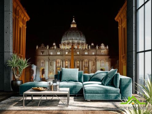 выбрать Фотообои Ночной Ватикан Фотообои Фотообои Архитектура: горизонталная, горизонтальная ориентация на стену