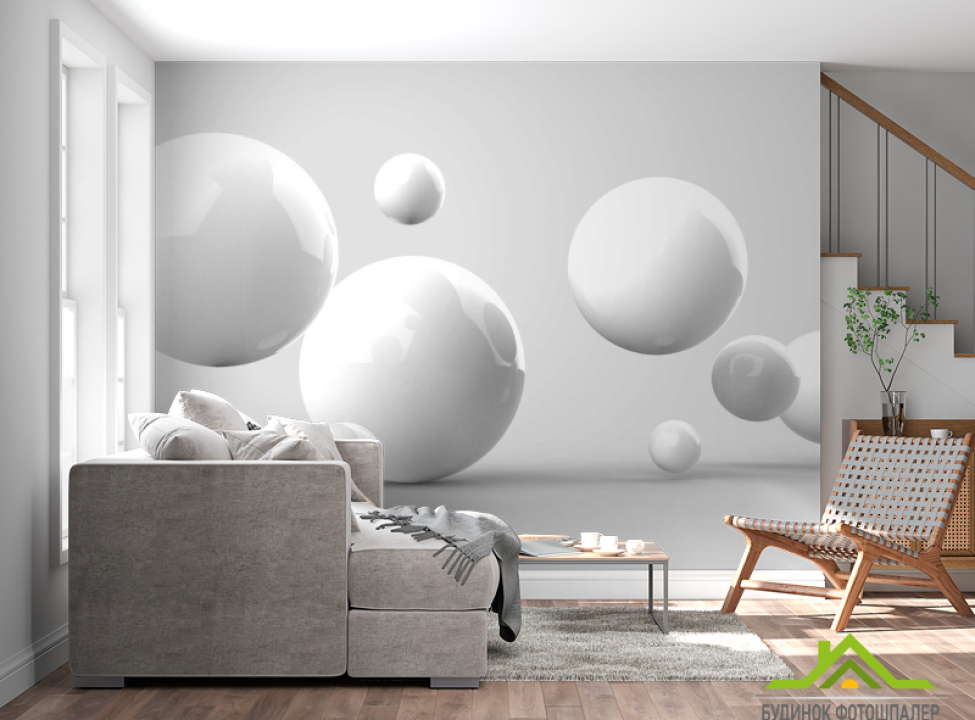 выбрать Фотообои белые гладкие шары Каталог фотообоев на стену