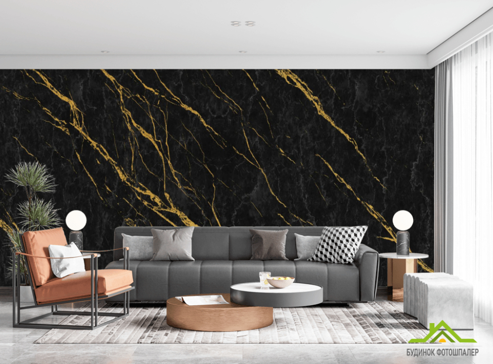 выбрать Фотошпалери чорний мармур золото Каталог фотошпалер на стіну