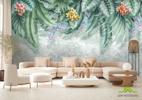 выбрать Фотообои тропические листья Фотообои Фотообои Тропические листья: горизонталная, горизонтальная ориентация на стену