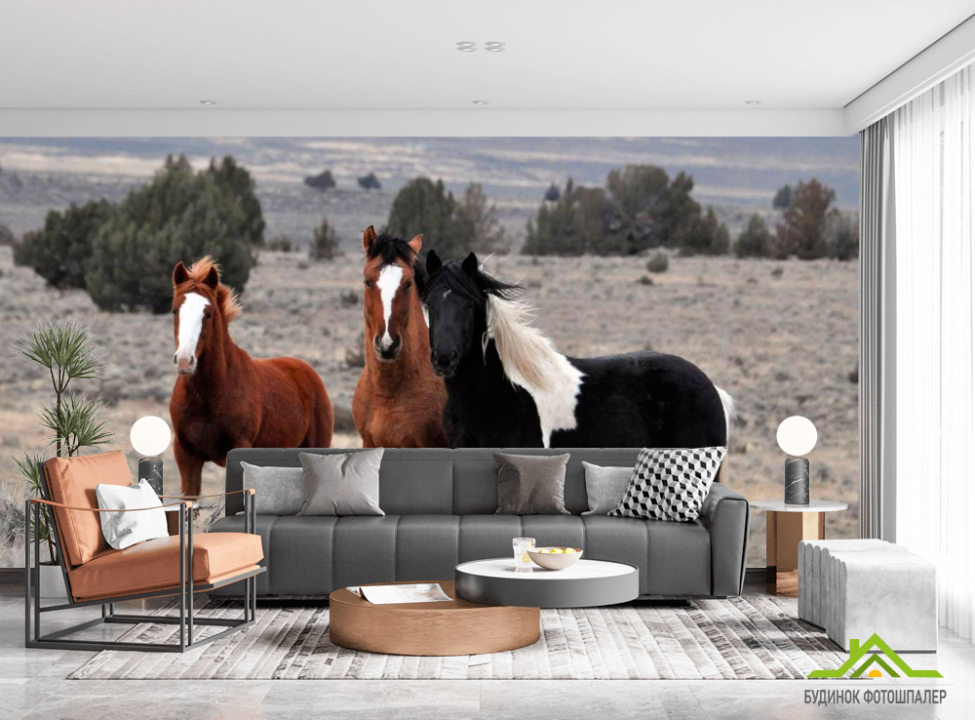 выбрать Фотошпалери Три коні Каталог фотошпалер на стіну