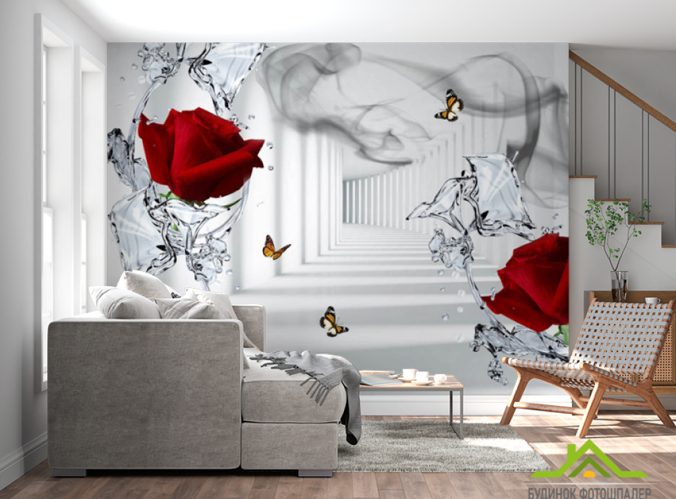 выбрать Фотообои Тоннель с розами Каталог фотообоев на стену