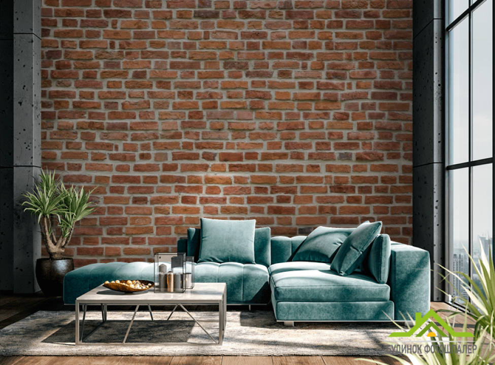 выбрать Фотообои Оранжево-белая кирпичная стена Каталог фотообоев на стену