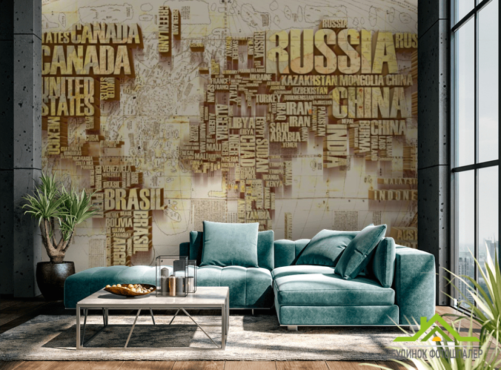 выбрать Фотошпалери Карта із золотого тексту Каталог фотошпалер на стіну