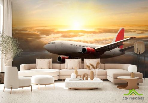 выбрать Фотообои Самолет в небе Фотообои Фотообои Транспорт: горизонталная, горизонтальная ориентация на стену