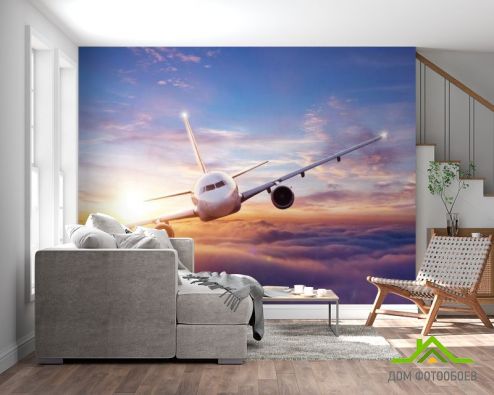 выбрать Фотообои самолёт и закат Фотообои Природа на стену
