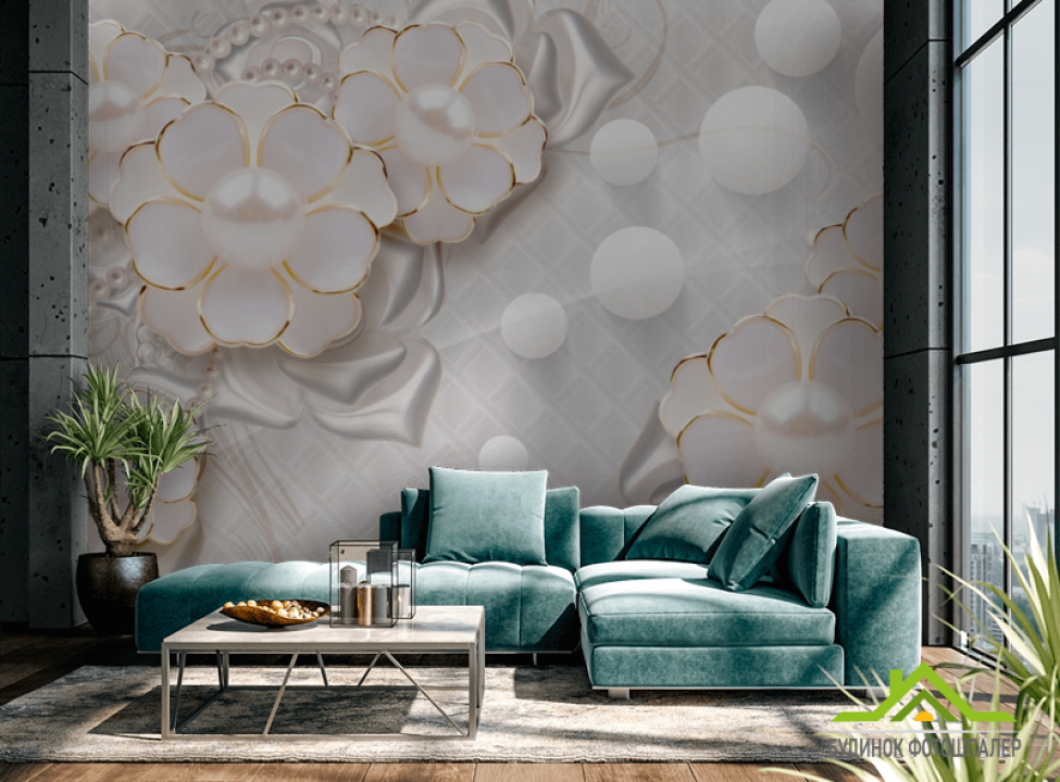 выбрать Фотообои Цветы с жемчужинами Каталог фотообоев на стену