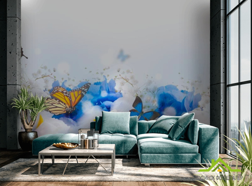 выбрать Фотошпалери Квіти з метеликами Каталог фотошпалер на стіну