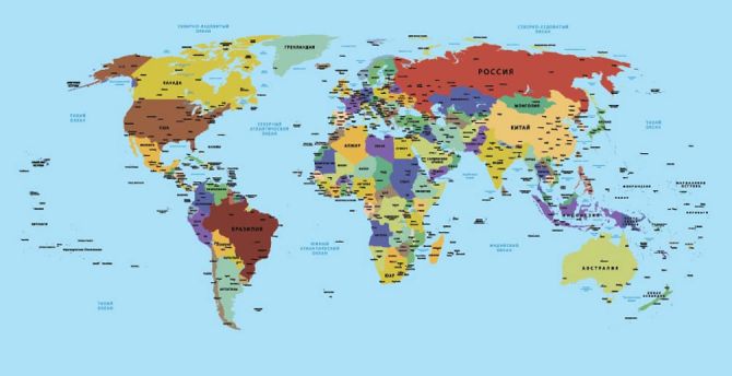 Фотошпалери Карта світу