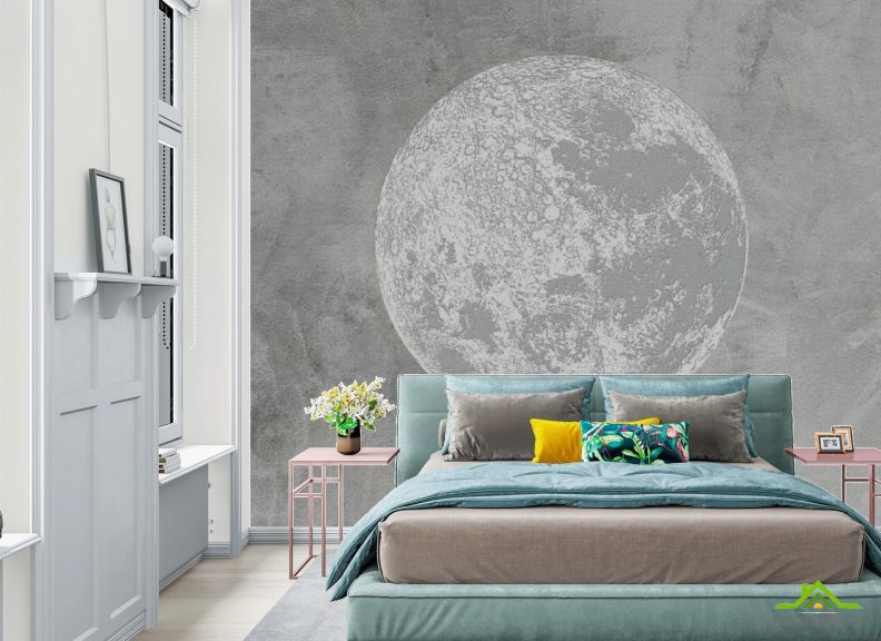 Фотообои Серая луна минимализм