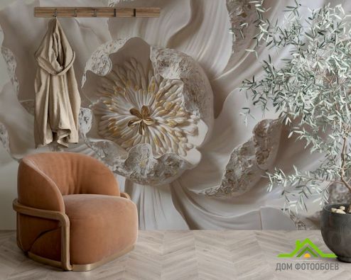 выбрать Фотообои Макро керамический цветок Фотообои 3D фотообои: горизонталная, горизонтальная ориентация на стену