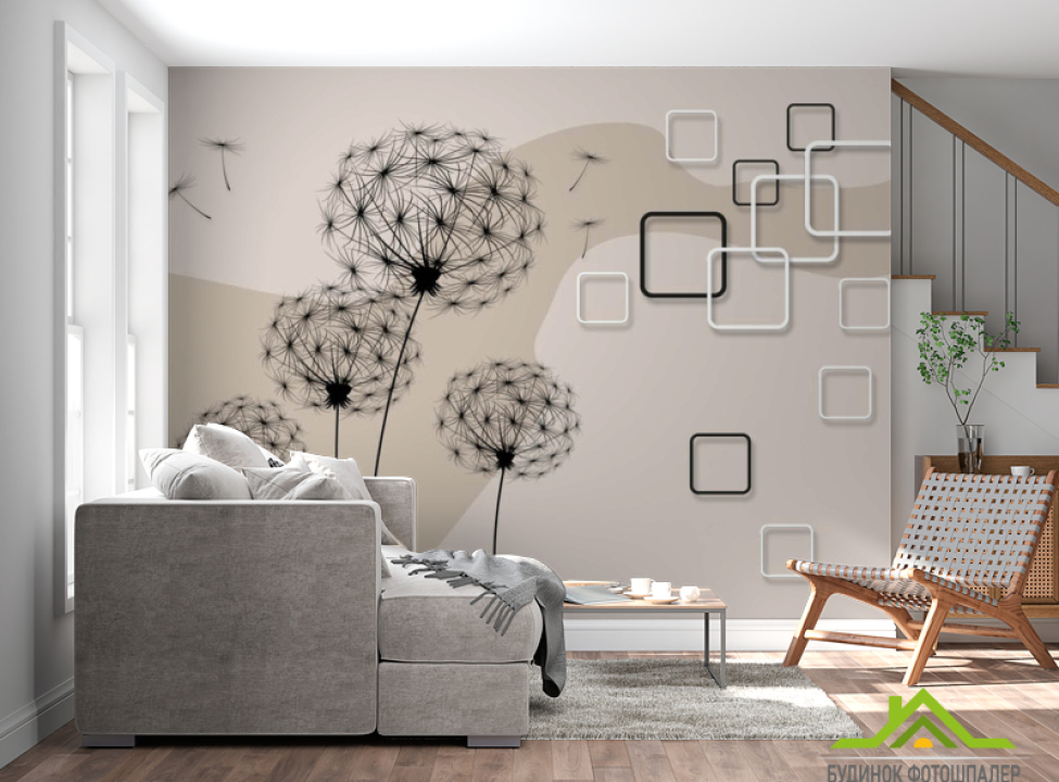 выбрать Фотообои Векторные одуванчики Каталог фотообоев на стену