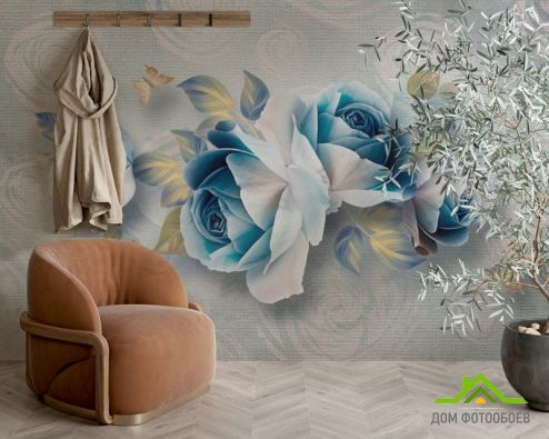 выбрать Фотообои Синие цветы Фотообои 3Д барельеф на стену