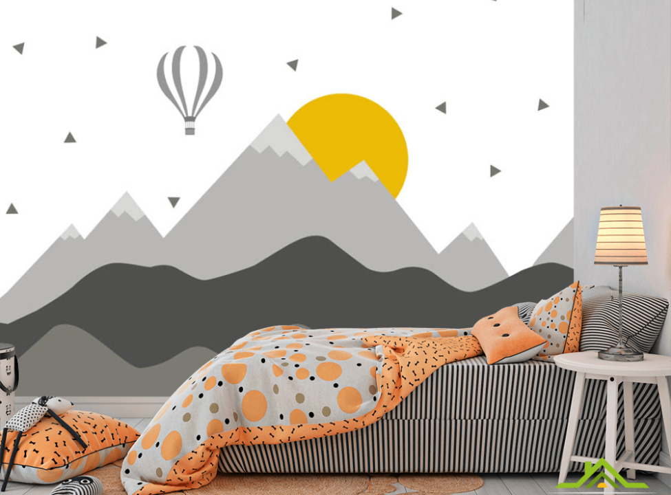 выбрать Фотошпалери Сірі гори для дитячої Фотошпалери Little kids на стіну