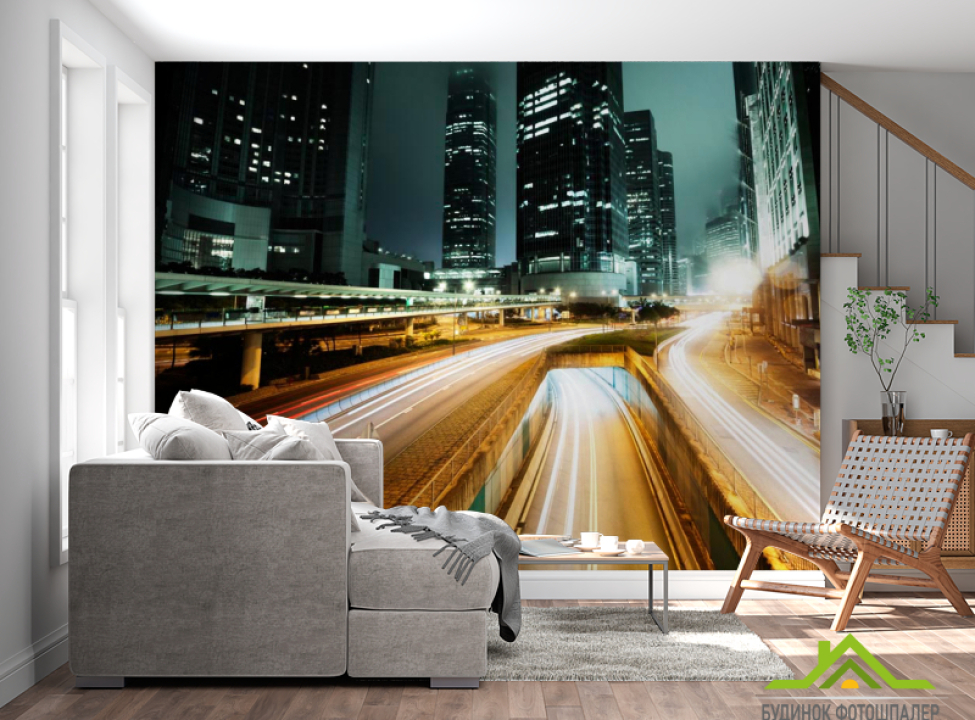 выбрать Фотошпалери Світла дорога вночі Каталог фотошпалер на стіну