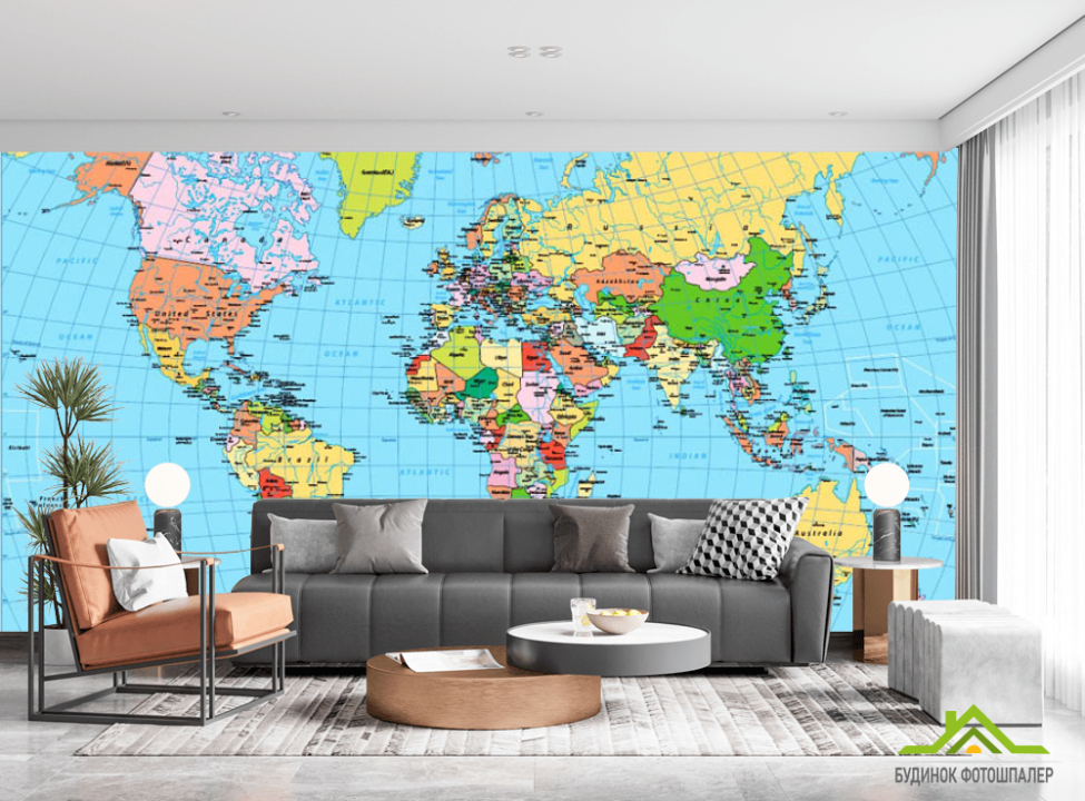 выбрать Фотошпалери карта світу Каталог фотошпалер на стіну