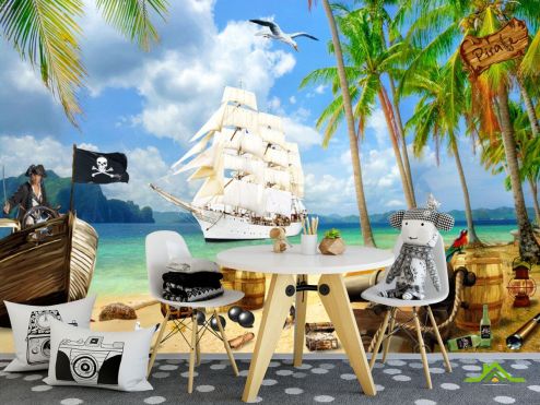 выбрать Фотообои Пиратский корабль Фотообои в детскую на стену