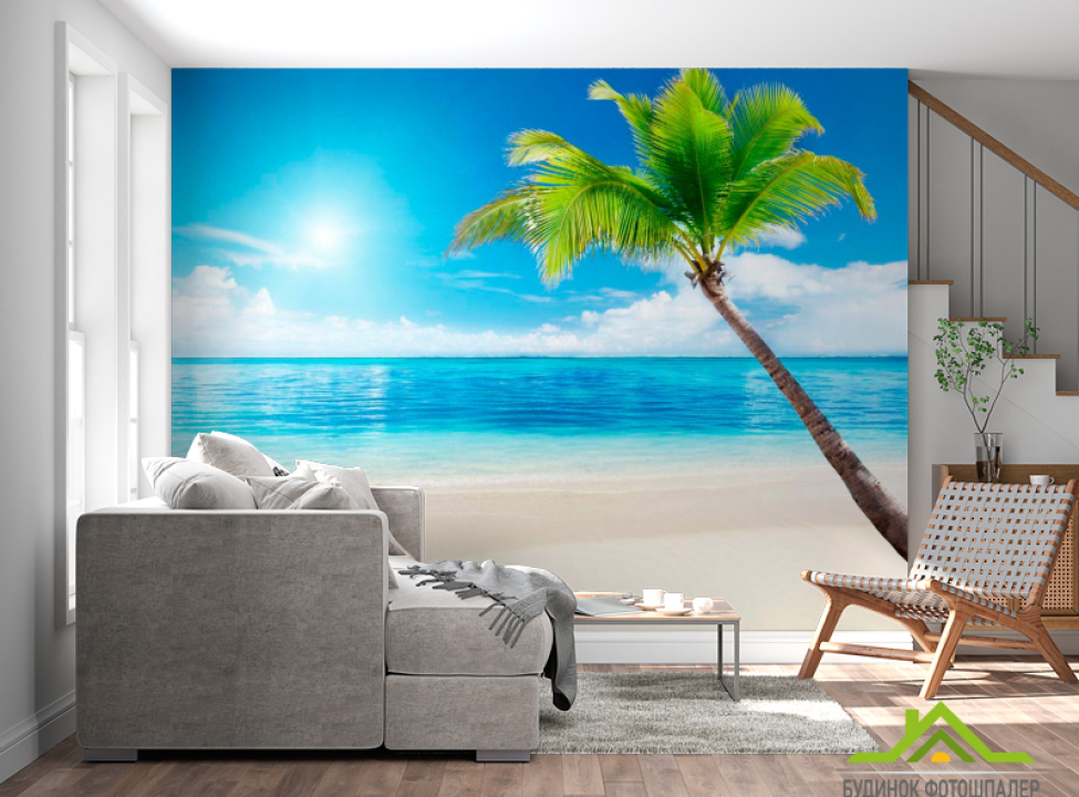 выбрать Фотообои Пляж, пальма, штиль Каталог фотообоев на стену