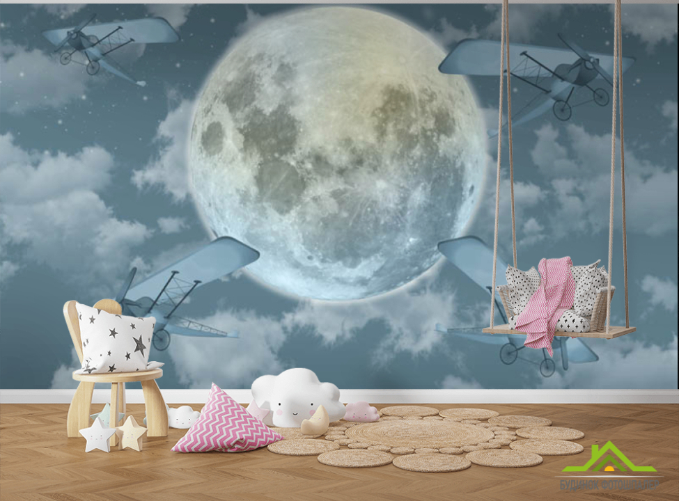 выбрать Фотошпалери літаки і місяць Каталог фотошпалер на стіну