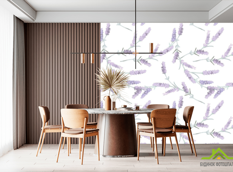 выбрать Фотошпалери Акварельні гілки лаванди Каталог фотошпалер на стіну