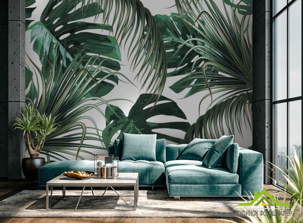 выбрать Фотошпалери Зелені тропічні листя Каталог фотошпалер на стіну