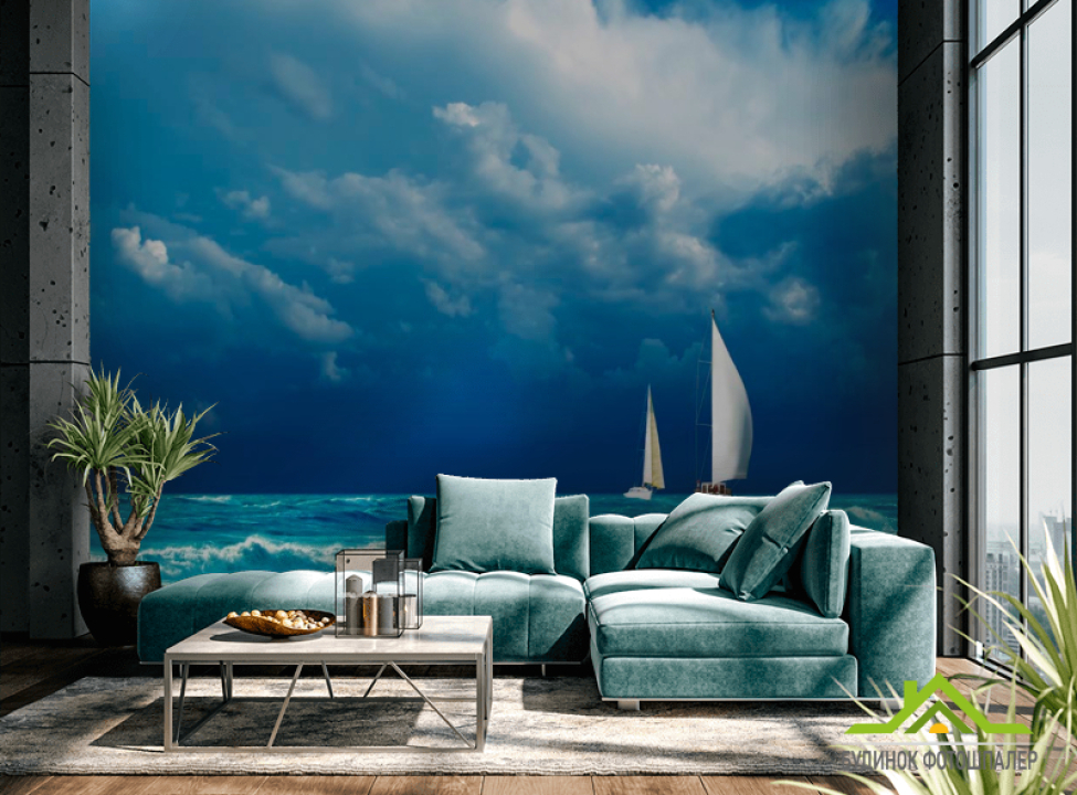 выбрать Фотошпалери Вітрильники на хвилях Фотошпалери Море на стіну