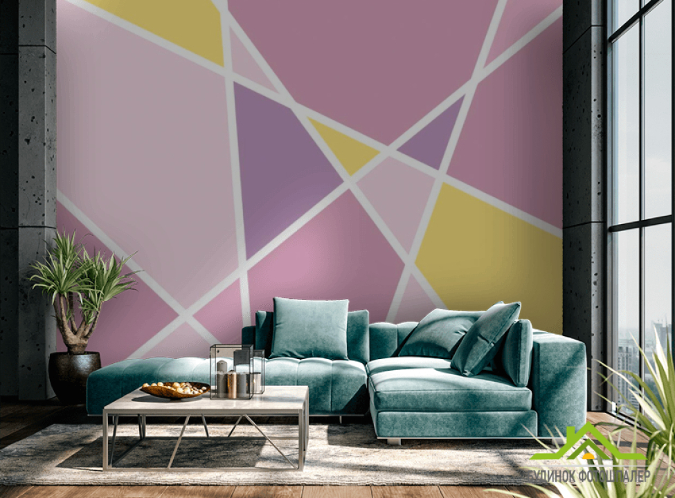 выбрать Фотообои Фиолетовая геометрия Каталог фотообоев на стену